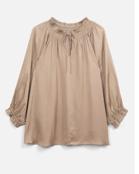 Blair Smocked Blouse | Taupe